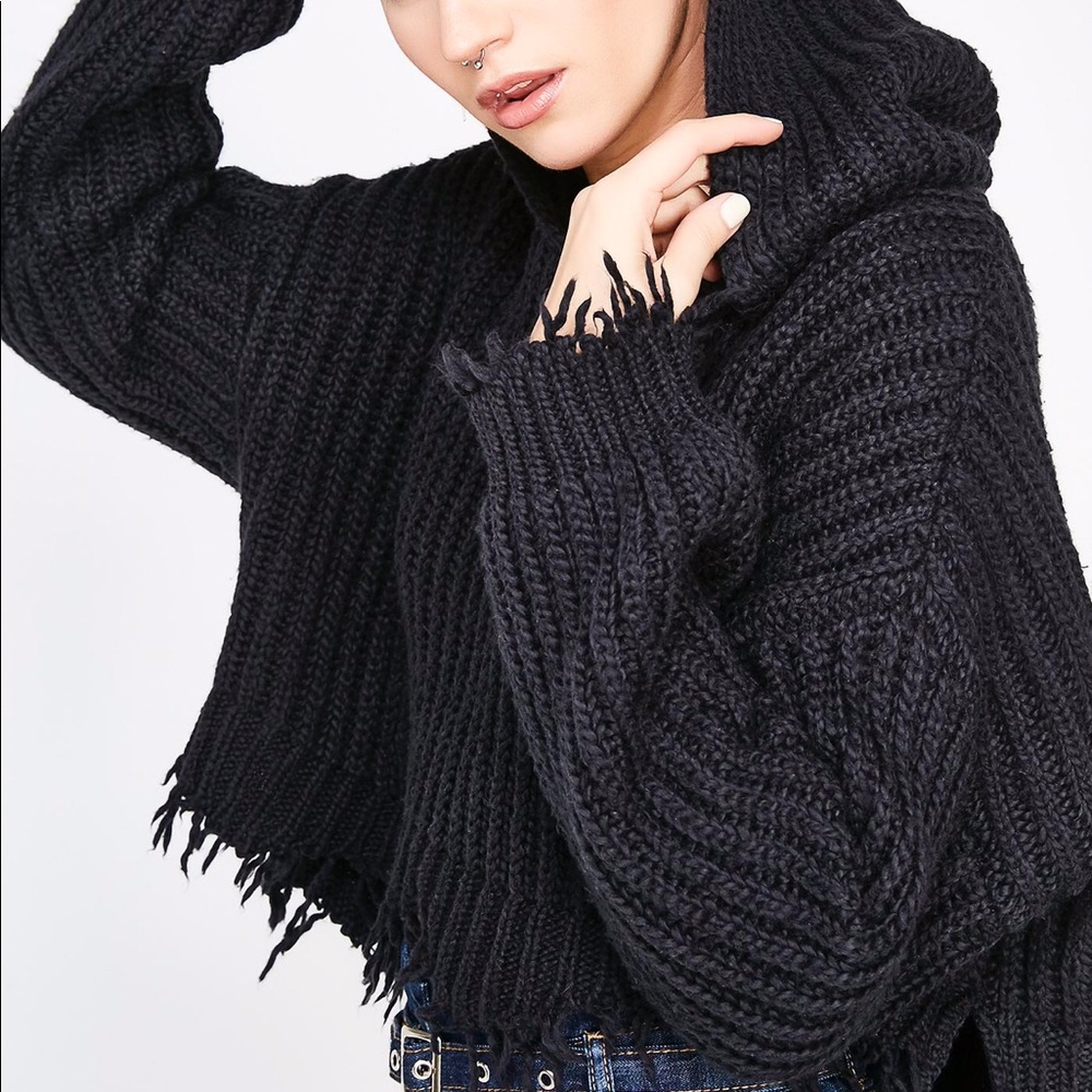 NWOT Wildfox Marley Cropped Hoodie Sweater